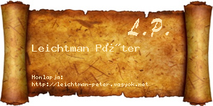 Leichtman Péter névjegykártya